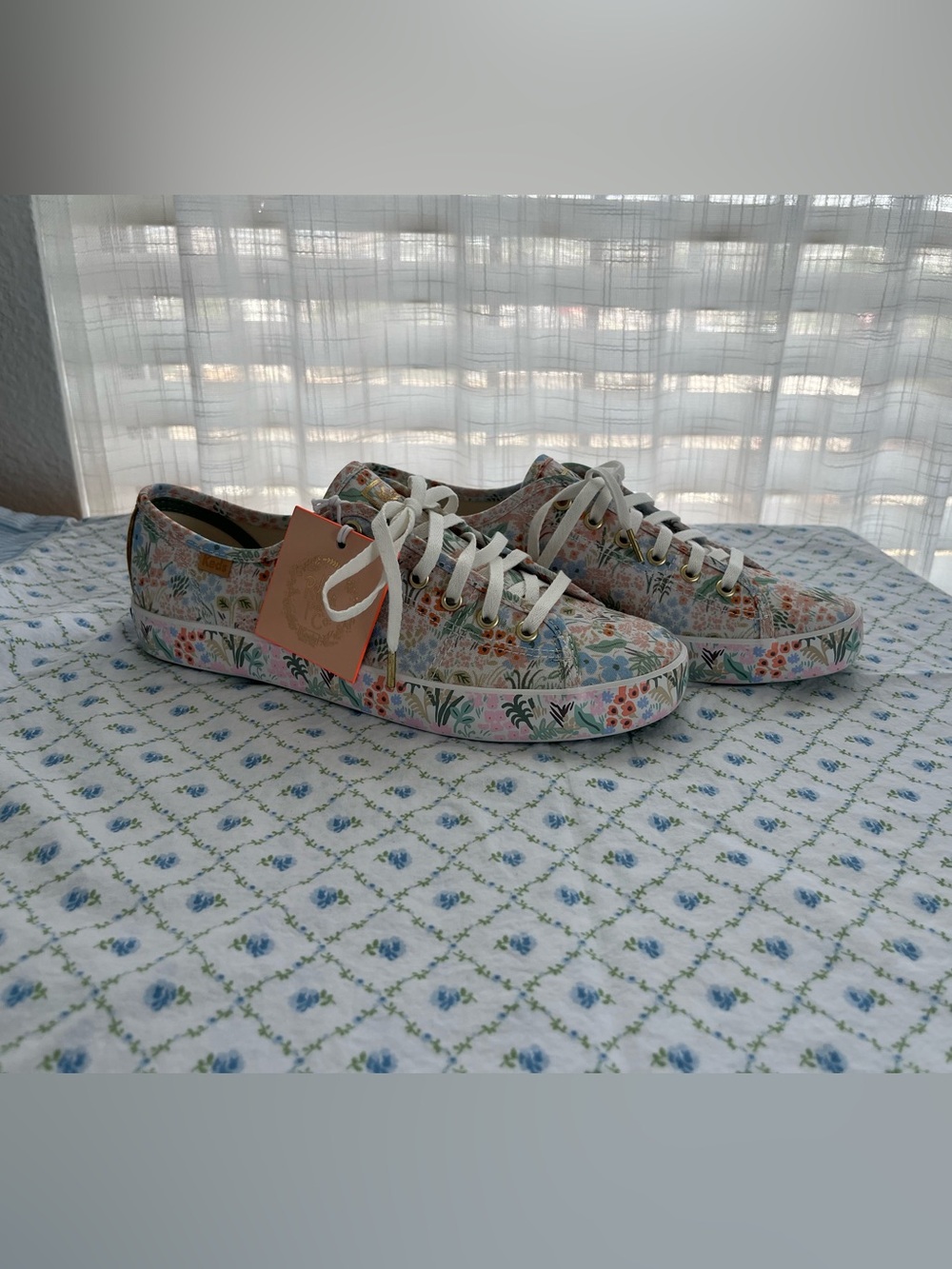 KEDS Floral Canvas Sneakers Multicolor, White, Pink, Green, Blue. New with Tags